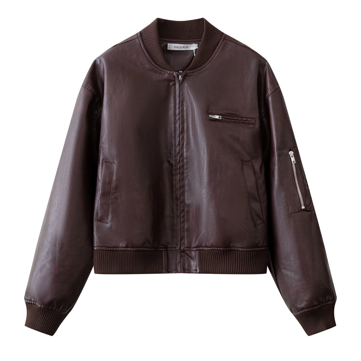 Stylish Autumn Pu Leather Bomber Jacket