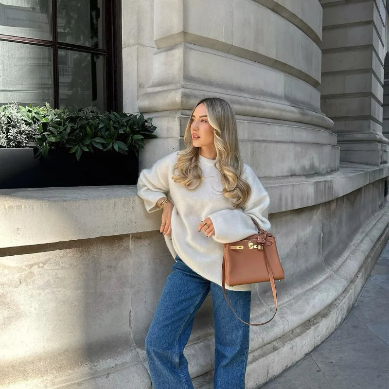 Cozy Chic: Classic Mohair Knit Sweater