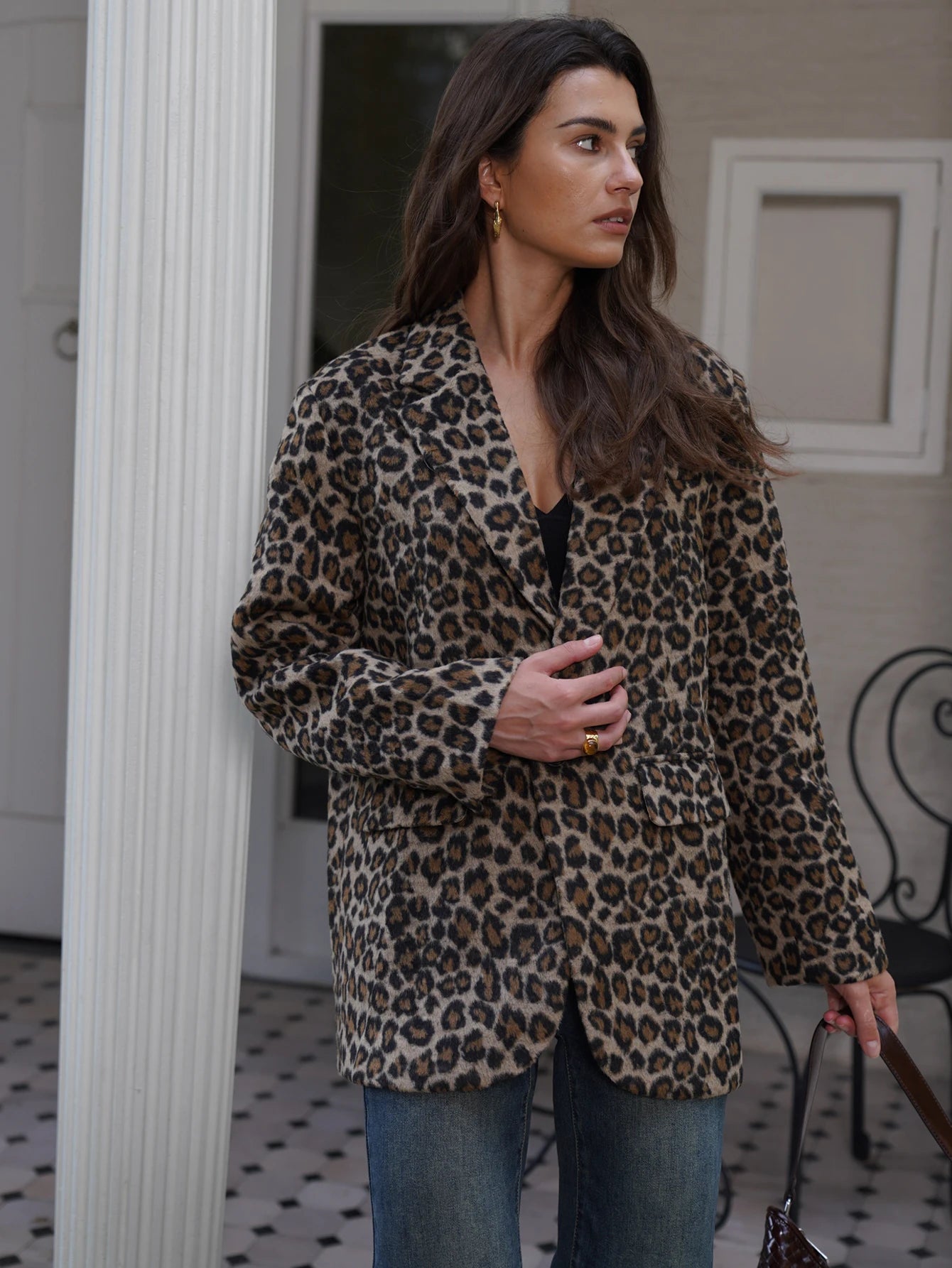 Leopard Print Blazer Jacket