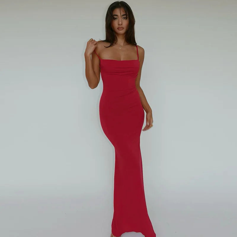 Sleeveless Backless Bodycon Maxi Dress