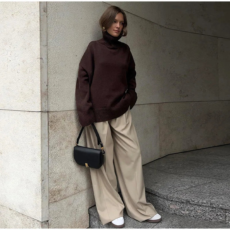 Oversized Turtleneck Cashmere Sweater