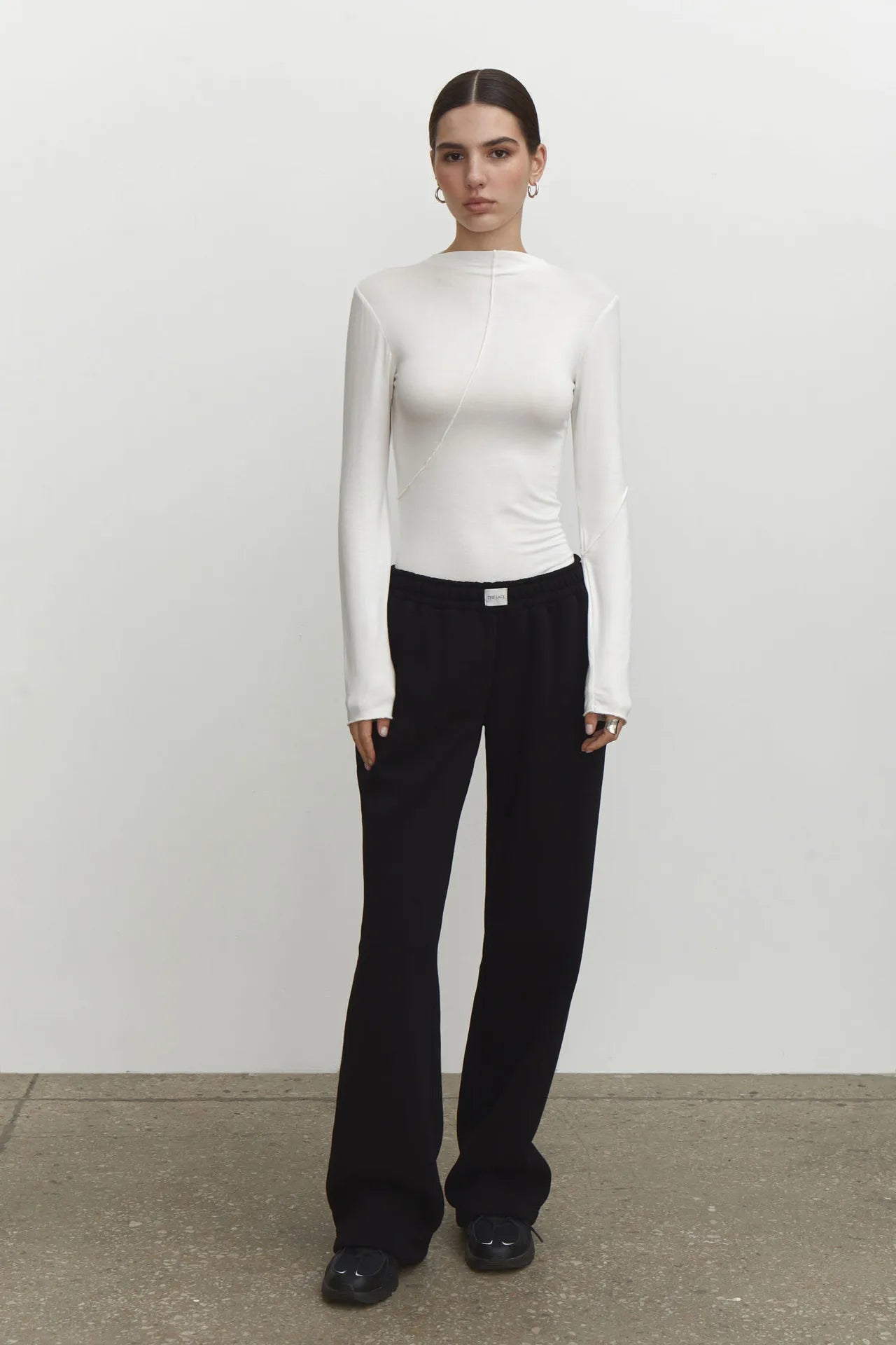 Splice Slim Half Turtleneck Long Sleeve Tee