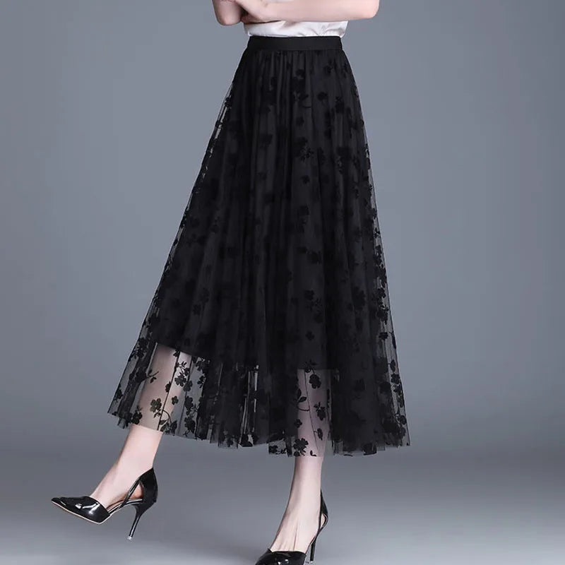 Elegant Casual Tulle Skirt