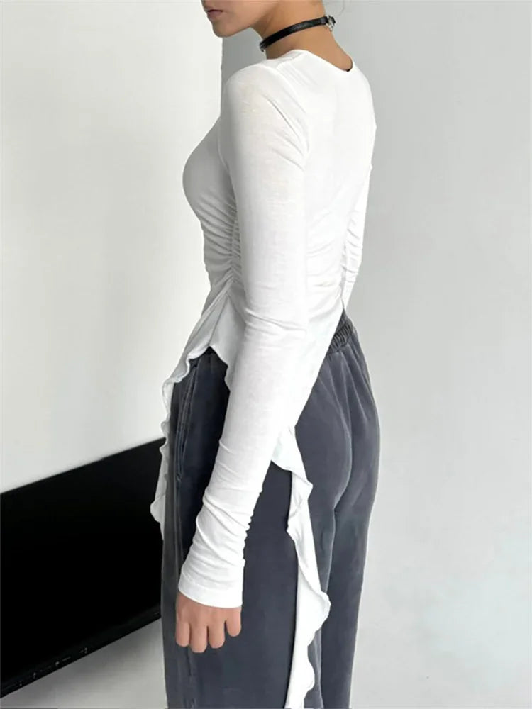 Tossy White Knit Slim T-shirt