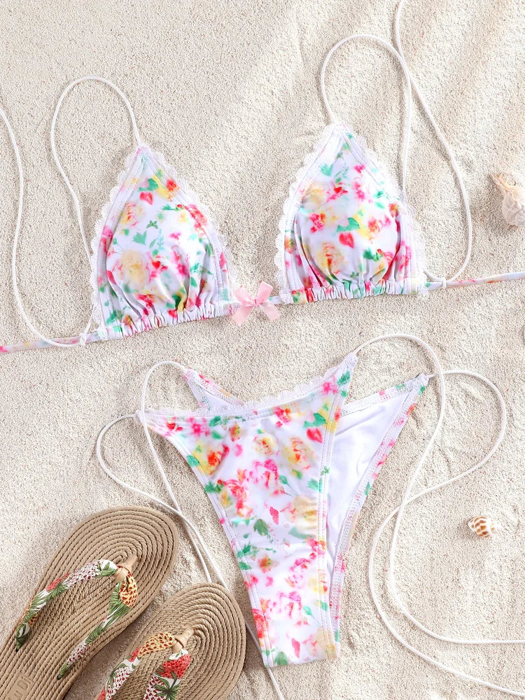 Push-Up Bikini Set - Printed Swimwear Beachwear