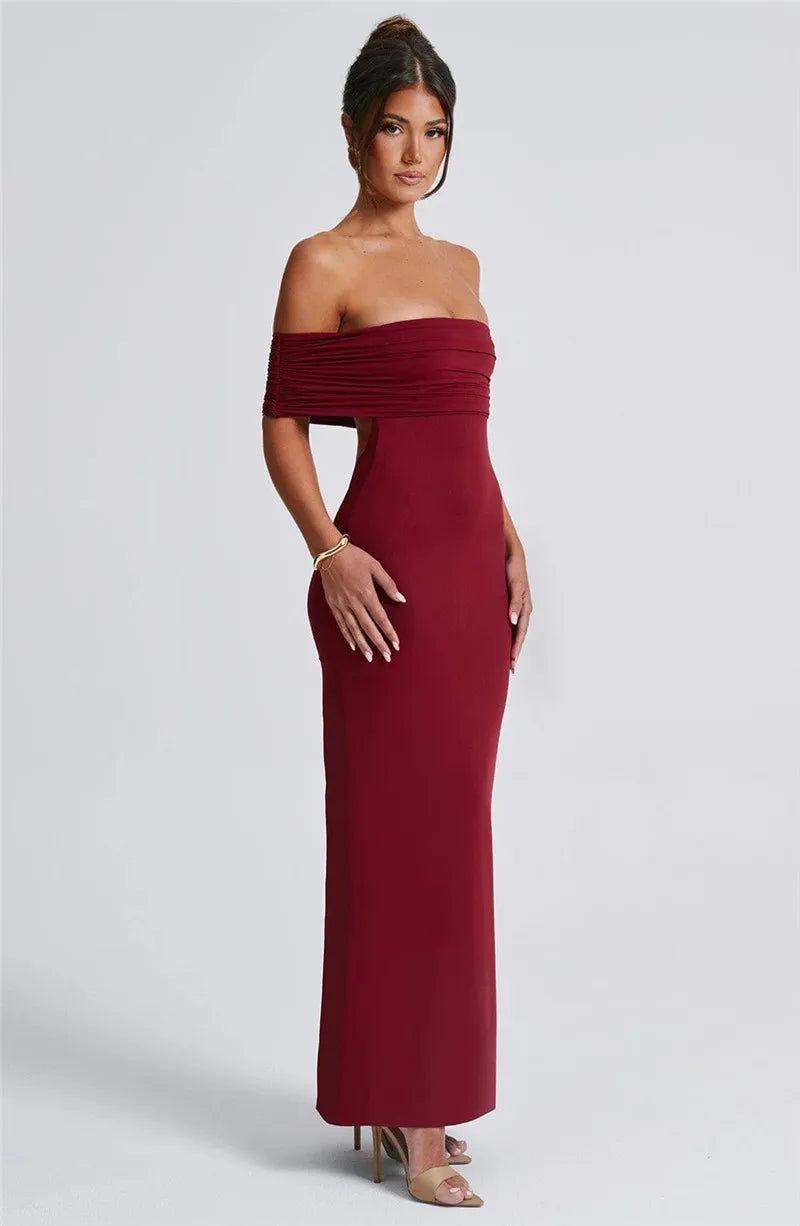 Strapless Backless Off-Shoulder Bodycon Maxi Dress