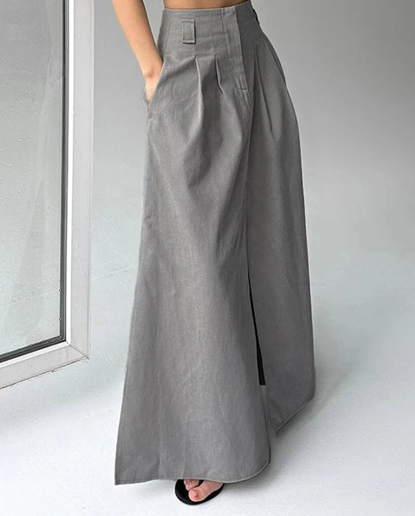 Elegant High Waist Ankle Length Skirt