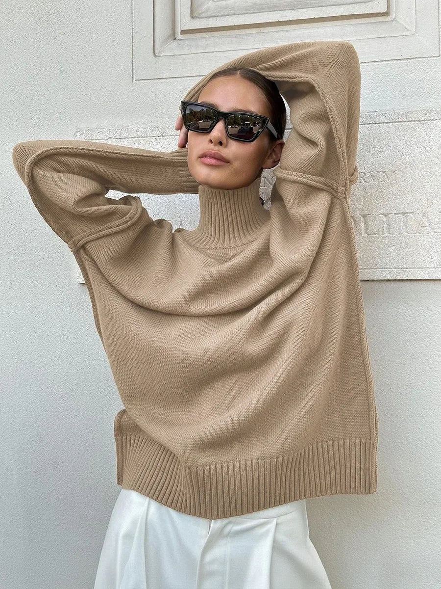 Women's Solid Turtleneck Sweater