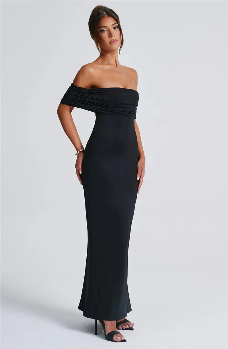 Strapless Backless Off-Shoulder Bodycon Maxi Dress