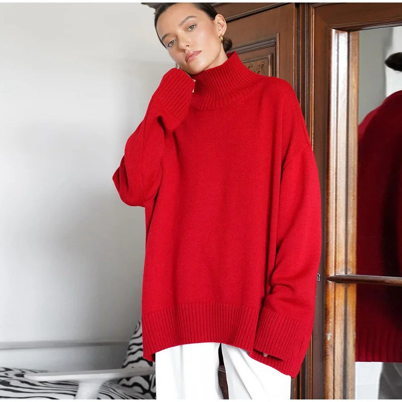 Oversized Turtleneck Cashmere Sweater