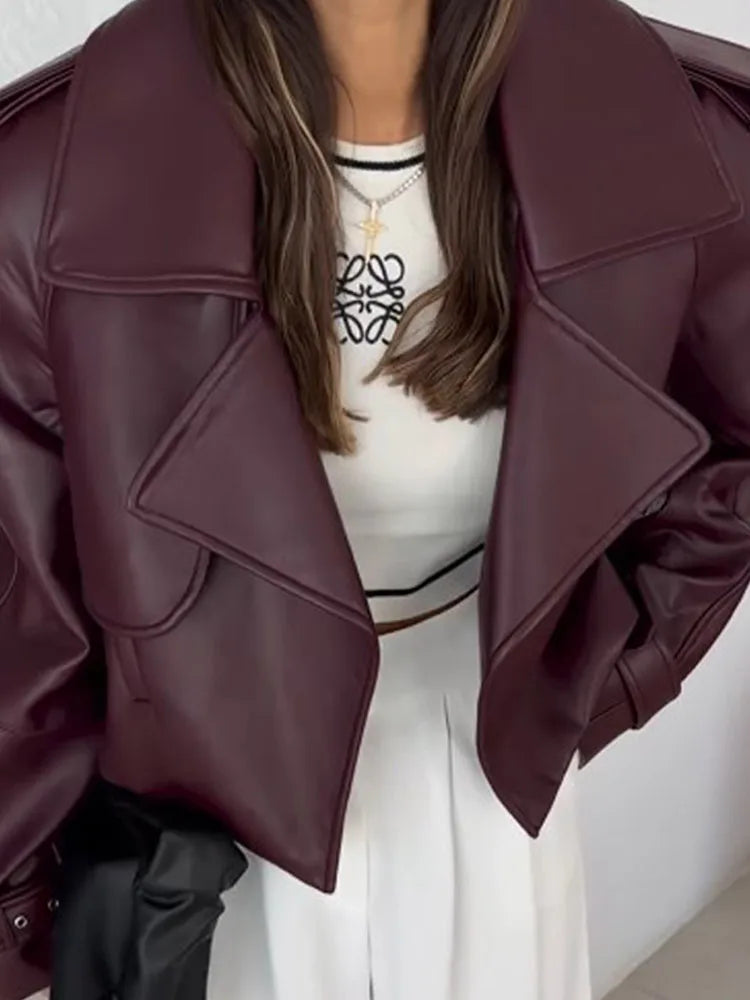 Vintage Burgundy Leather Jacket