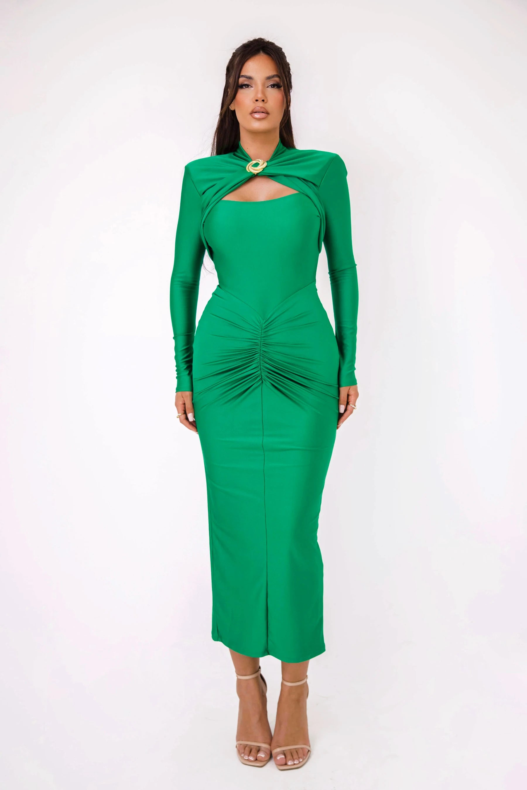 Elegant Long Sleeved Elastic Tight Dress