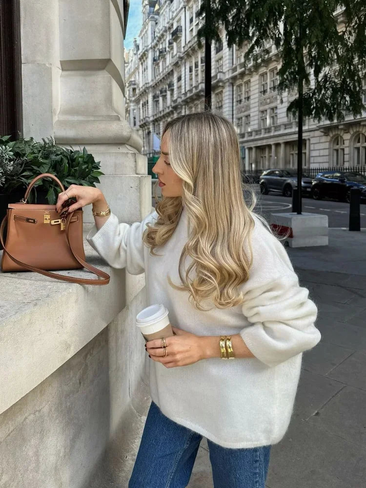 Cozy Chic: Classic Mohair Knit Sweater