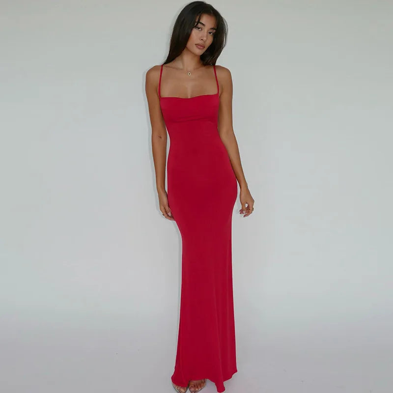 Sleeveless Backless Bodycon Maxi Dress