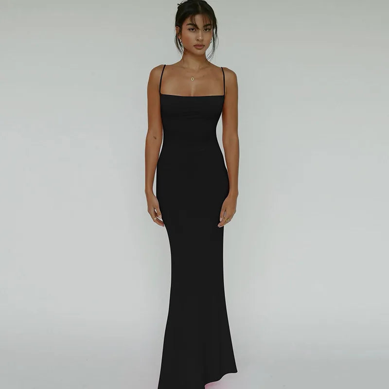 Sleeveless Backless Bodycon Maxi Dress