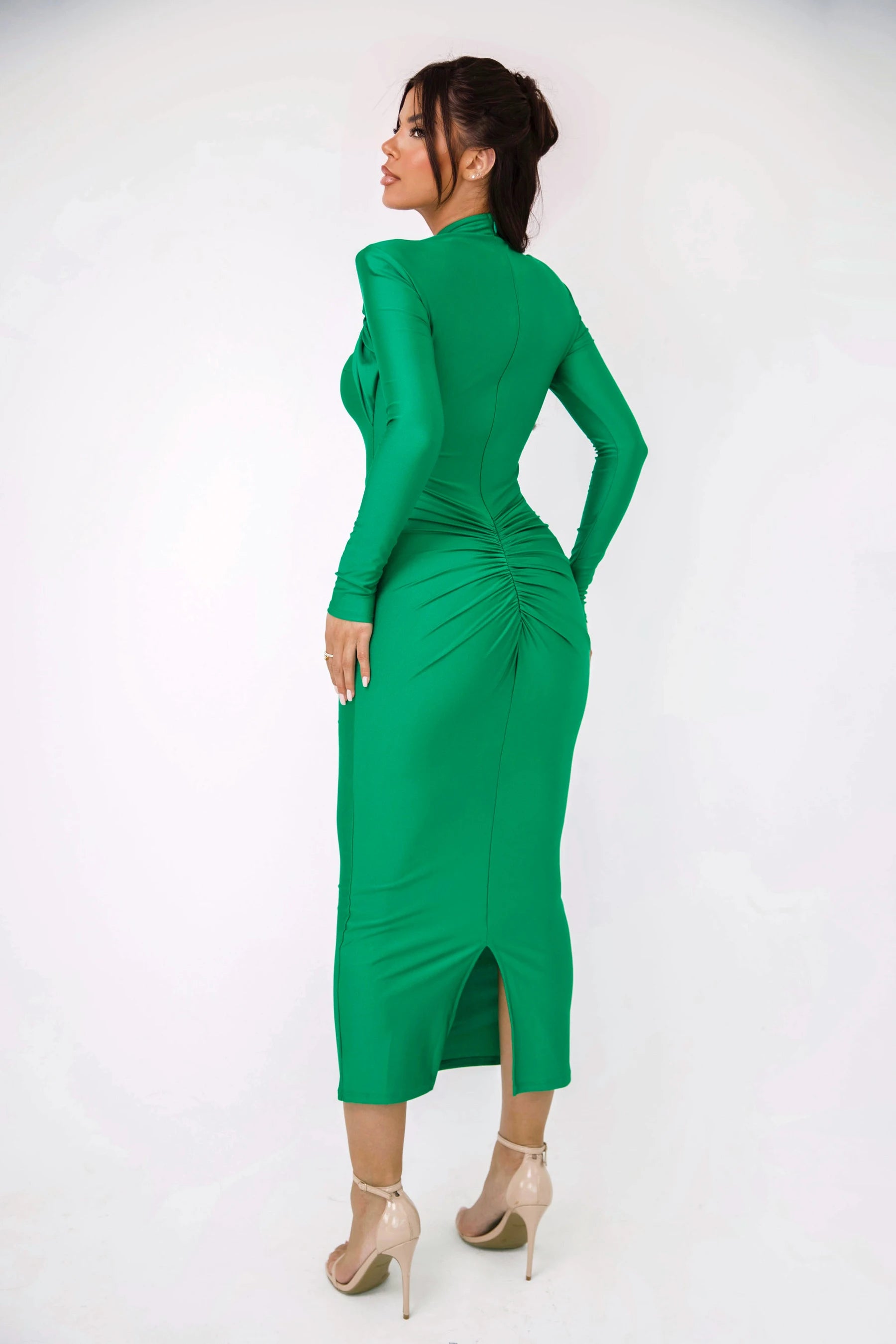 Elegant Long Sleeved Elastic Tight Dress