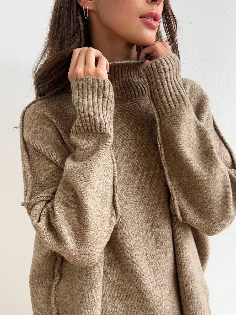 Turtleneck Sweater + Pants Set Loose Casual