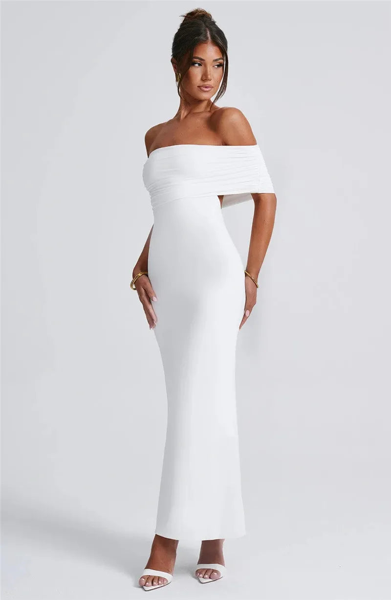 Strapless Backless Off-Shoulder Bodycon Maxi Dress