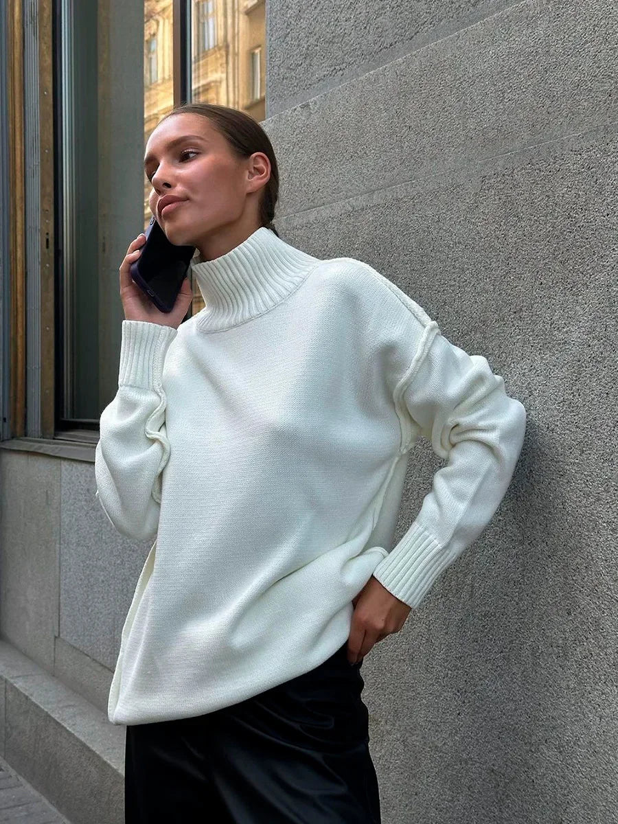 Women's Solid Turtleneck Sweater