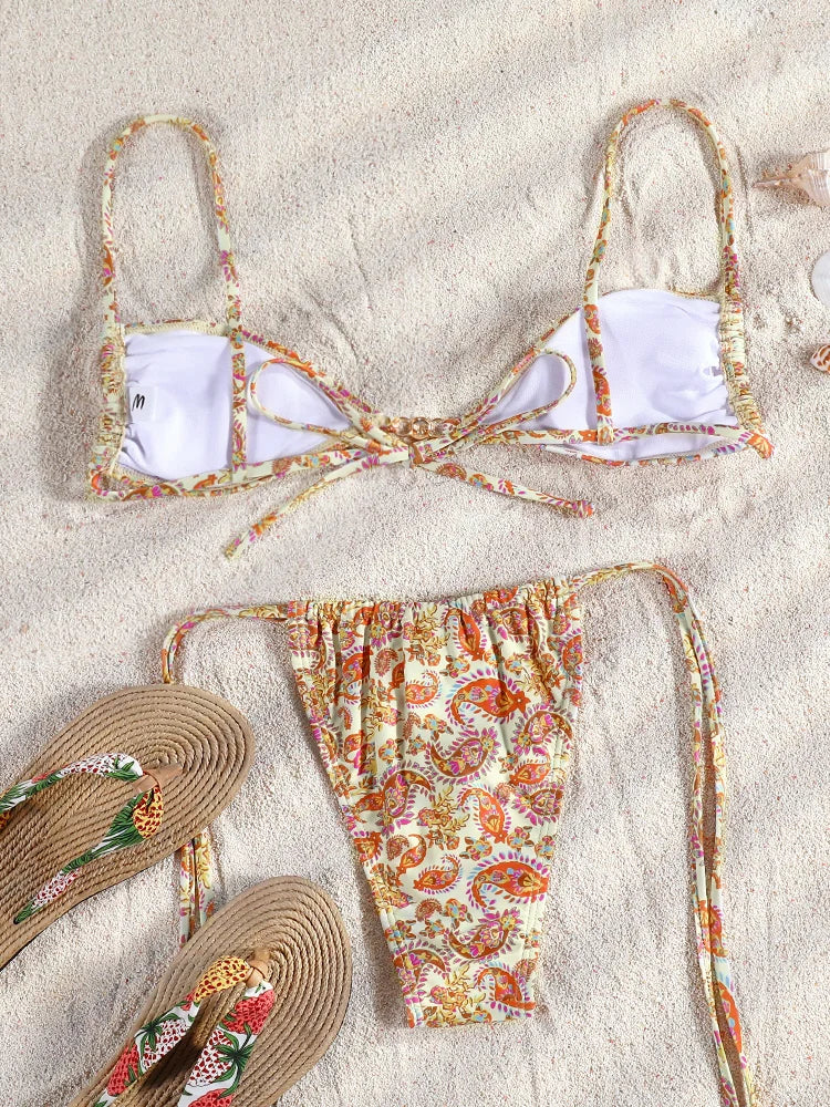 Push-Up Bikini Set - Printed Swimwear Beachwear