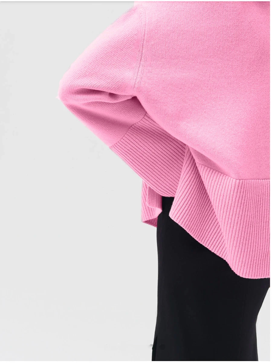 Chic Turtleneck Split Pullover