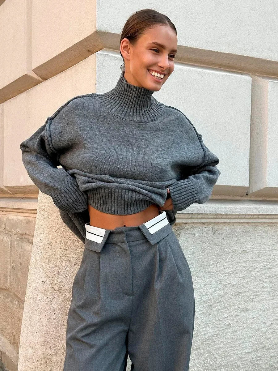 Women's Solid Turtleneck Sweater