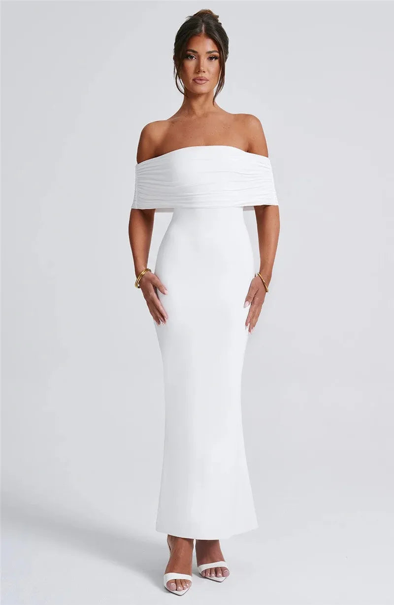 Strapless Backless Off-Shoulder Bodycon Maxi Dress