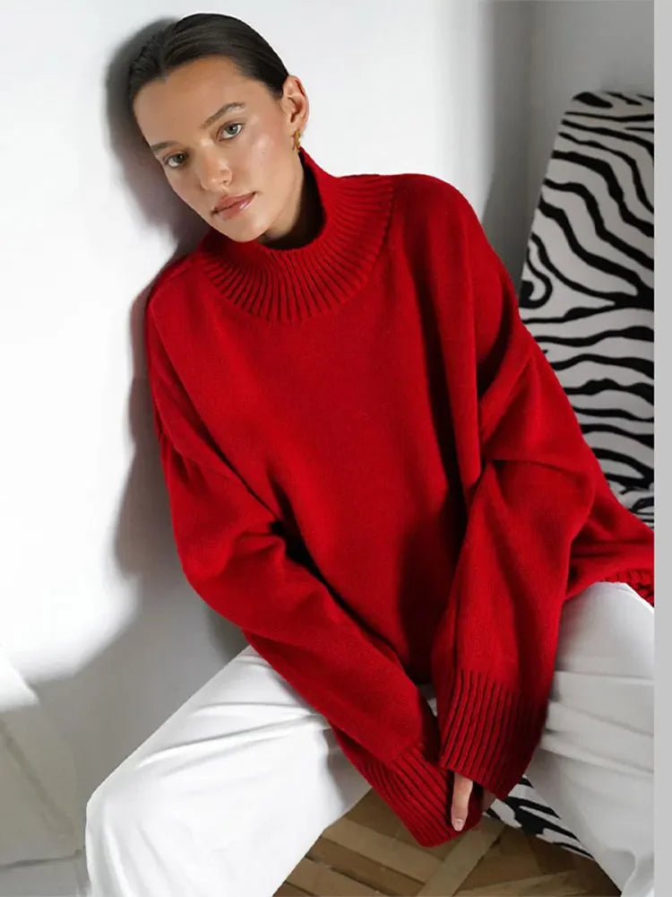 Oversized Turtleneck Cashmere Sweater