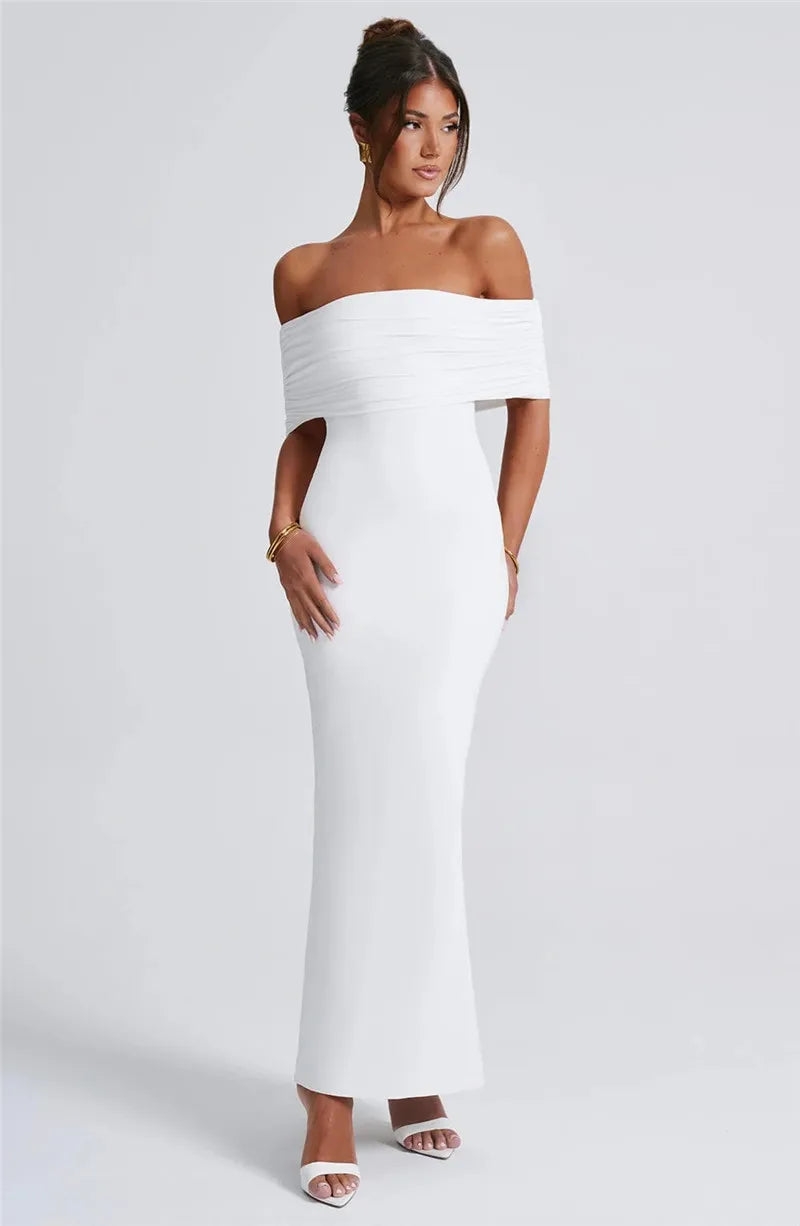 Strapless Backless Off-Shoulder Bodycon Maxi Dress