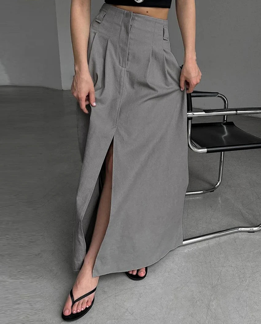 Elegant High Waist Ankle Length Skirt