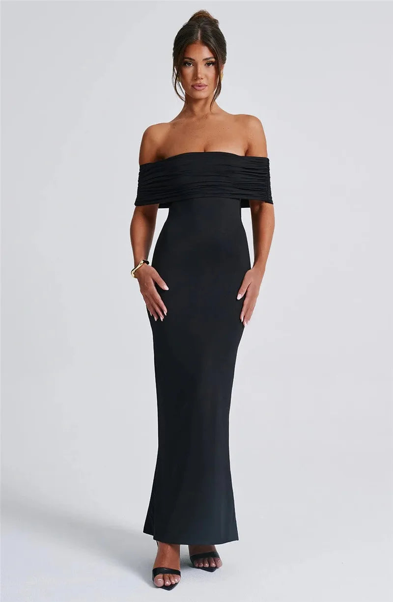 Strapless Backless Off-Shoulder Bodycon Maxi Dress