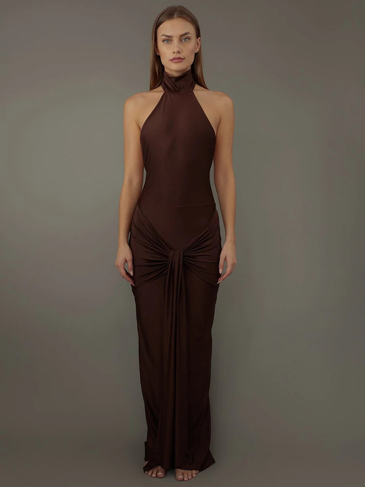 Irregular Backless Bodycon Maxi Dress