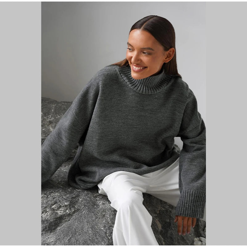 Oversized Turtleneck Cashmere Sweater