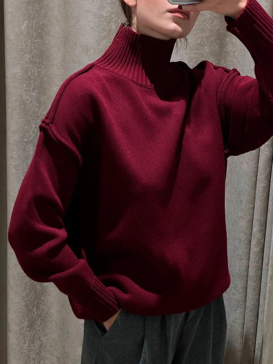 Women's Solid Turtleneck Sweater