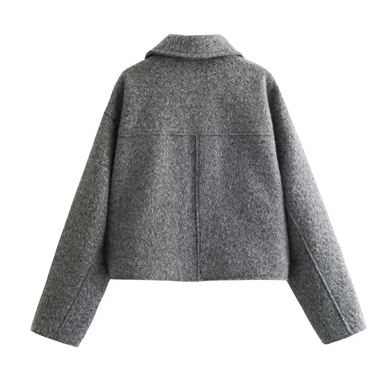 Cropped Tweed Zip Jacket