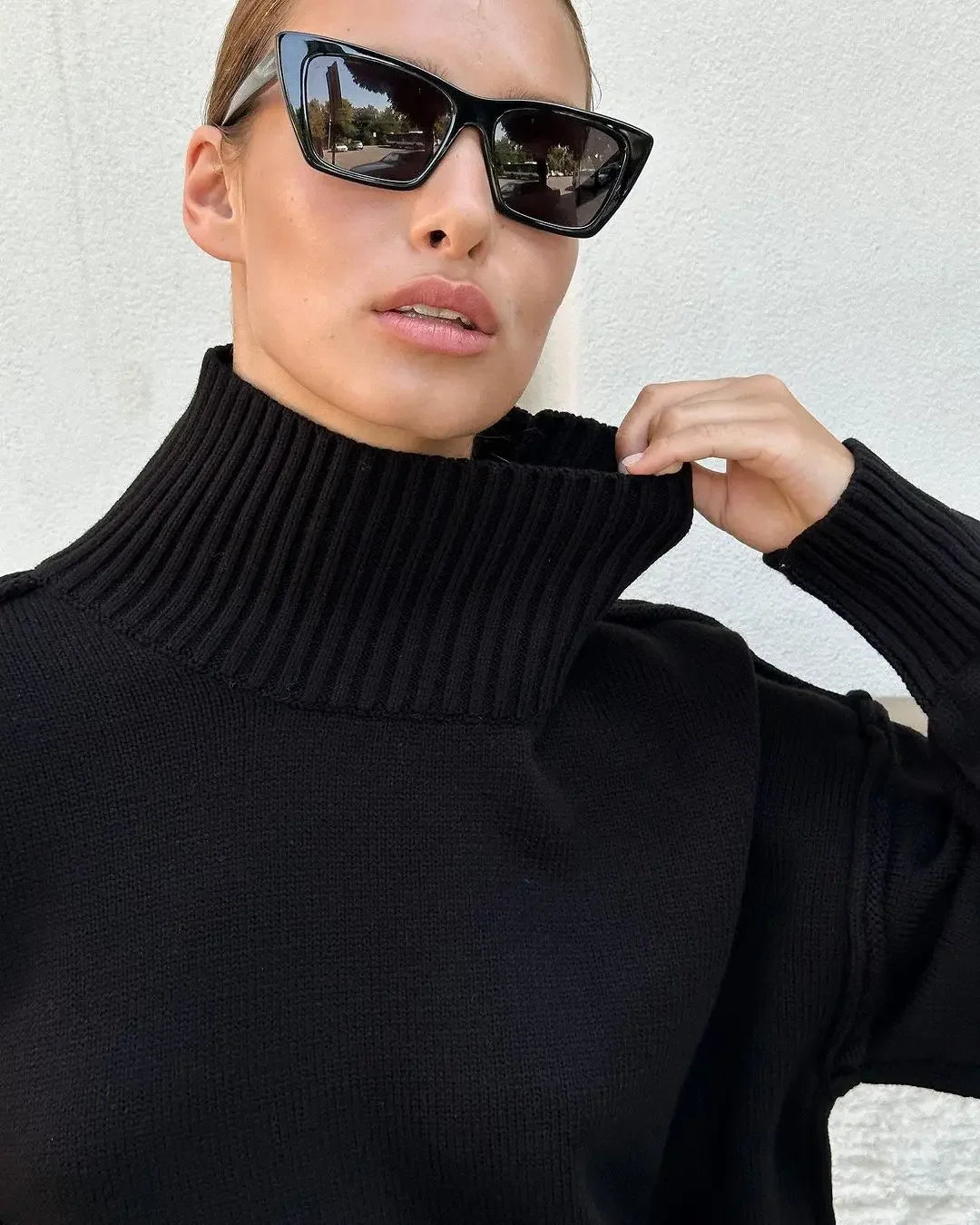 Women's Solid Turtleneck Sweater