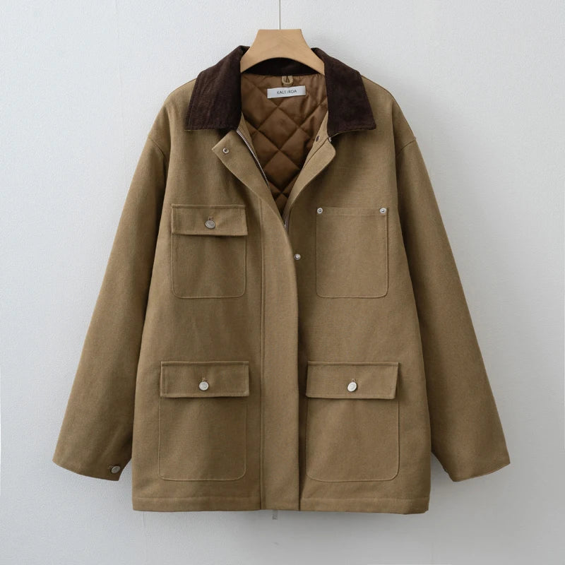 Thick Cotton Short Trench Jacket