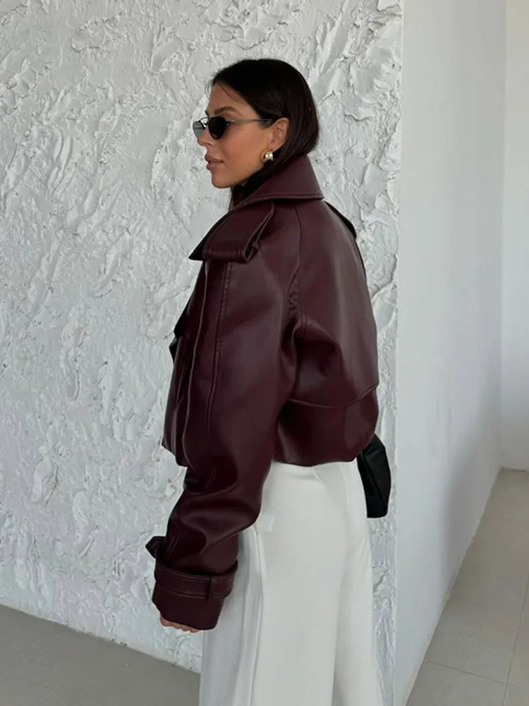 Vintage Burgundy Leather Jacket