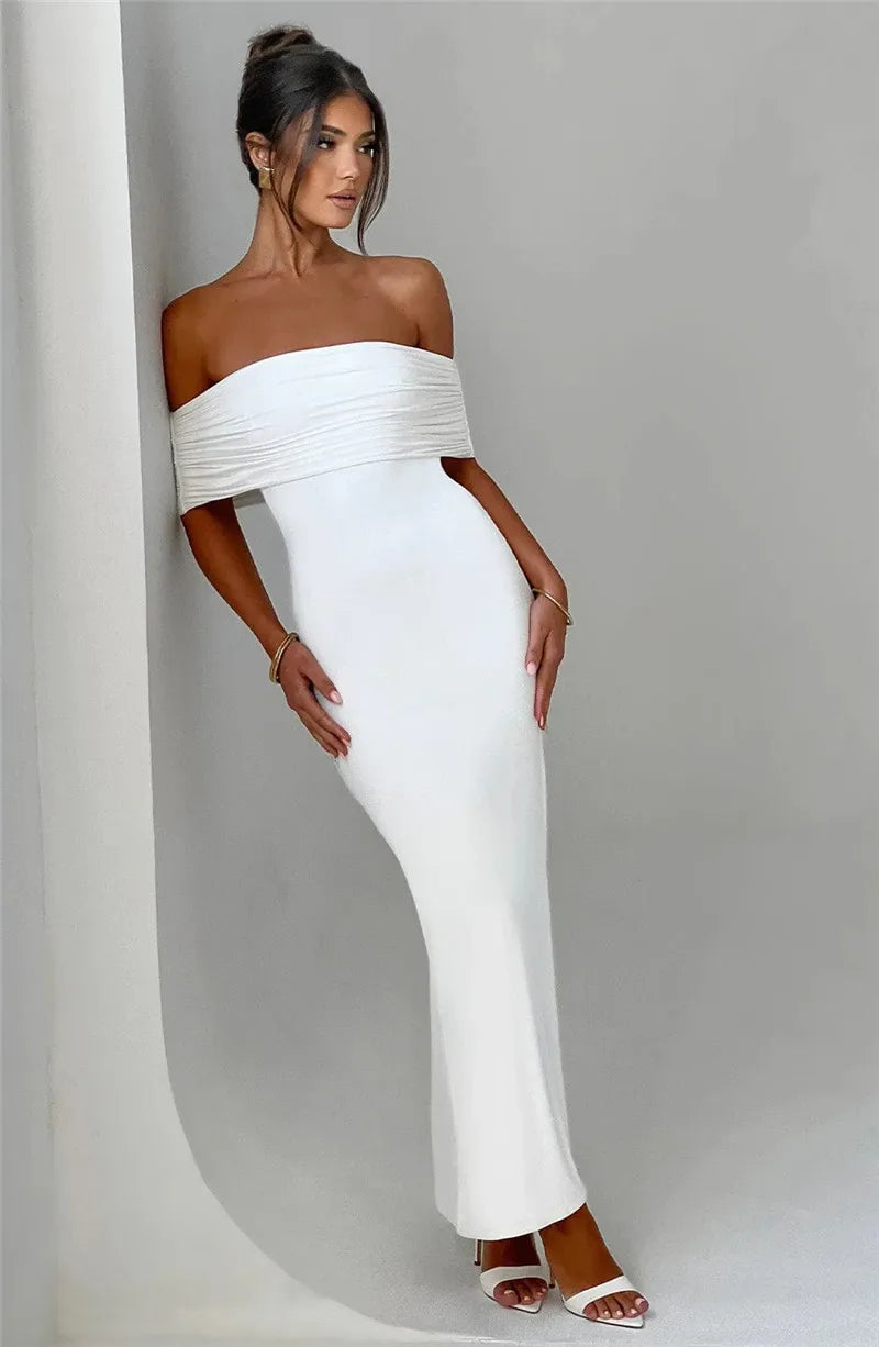 Strapless Backless Off-Shoulder Bodycon Maxi Dress