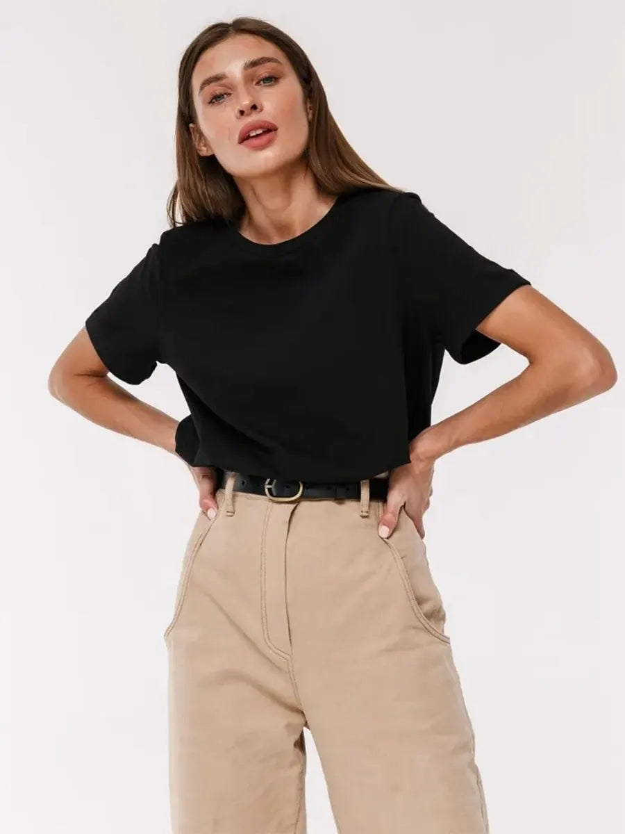 Basic Cotton Women's T-shirt Bottoming