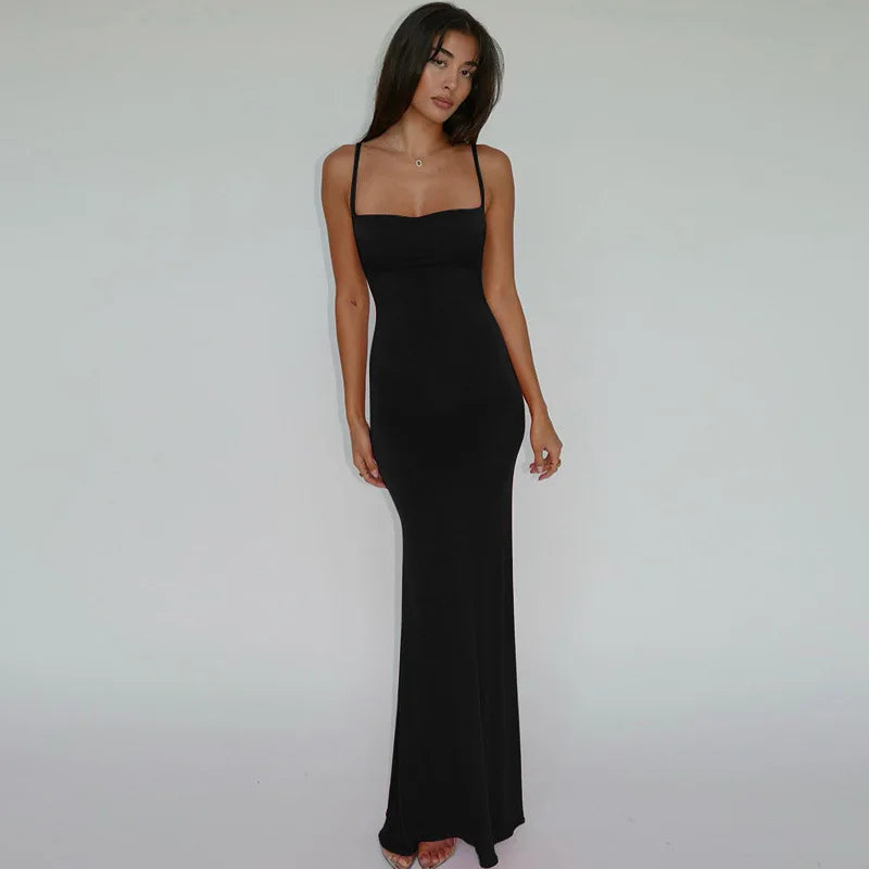 Sleeveless Backless Bodycon Maxi Dress